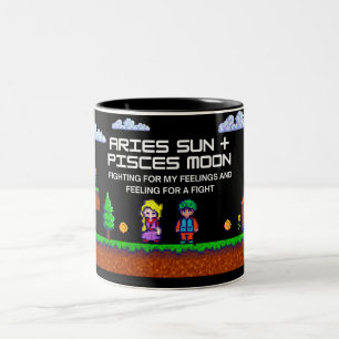Warrior Dreamer - Aries Sun, Pisces Moon Zodiac Mu Two-Tone Coffee Mug