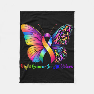 Warrior Fight Cancer In All And Every Colour Ribbo Fleece Blanket