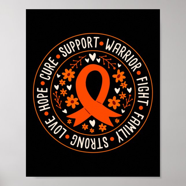 Warrior Fight Family Strong Love Hope Cure Support Poster (Front)
