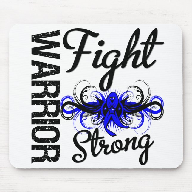 Warrior Fight Strong Colon Cancer Mouse Mat (Front)