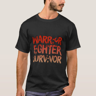 Warrior Fighter Survivor Semicolon Tal Health Awar T-Shirt