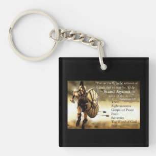 warrior for christ key chain