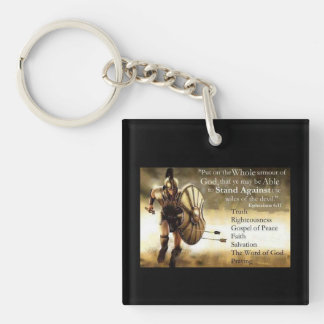 warrior for christ key chain