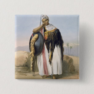 Warrior from Amhara, Ethiopia, illustration from ' 15 Cm Square Badge