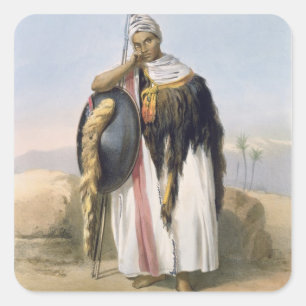 Warrior from Amhara, Ethiopia, illustration from ' Square Sticker