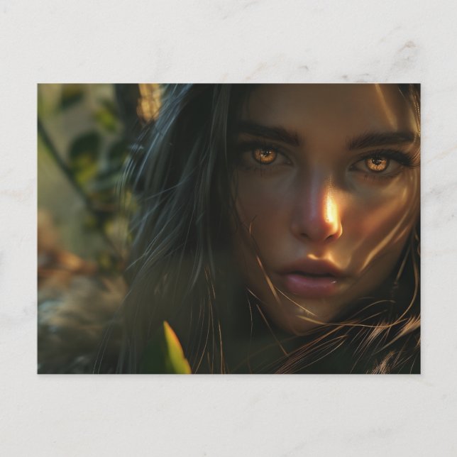 Warrior Girl In Jungle 1 Postcard (Front)