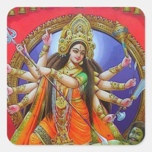 Warrior Goddess Durga Shakti Square Sticker