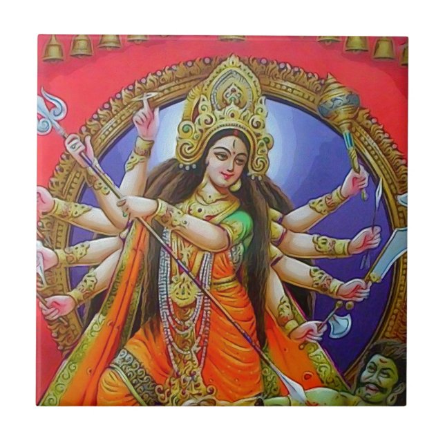 Warrior Goddess Durga Shakti Tile (Front)