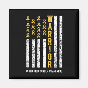 Warrior Gold Ribbon Childhood Cancer Awareness Magnet