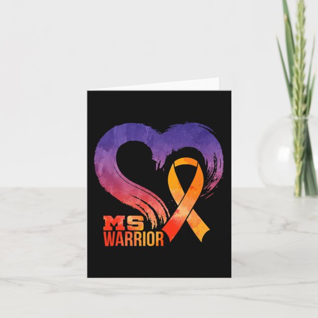 Warrior Heart Multiple Sclerosis Awareness Month 1 Card (Front)