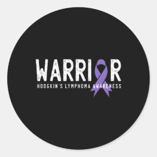 Warrior Hodgkin'S Lymphoma Cancer Awareness Ribbon Classic Round Sticker