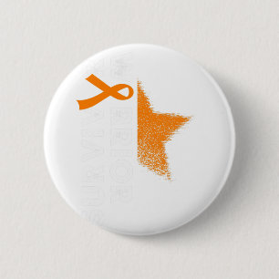 Warrior Hope Orange Ribbon Leukaemia Blood Cancer 6 Cm Round Badge