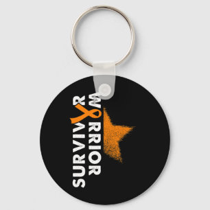 Warrior Hope Orange Ribbon Leukaemia Blood Cancer  Key Ring