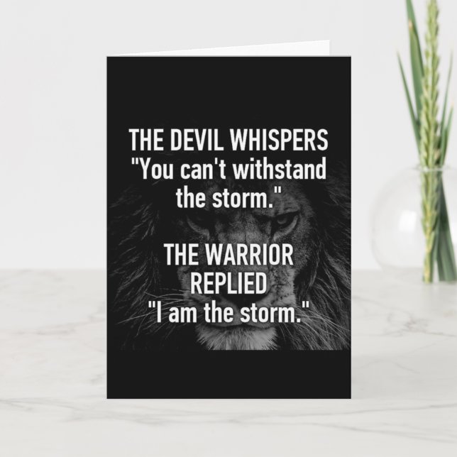 Warrior - I Am The Storm - Lion Beast Motivational Card (Front)