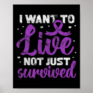 Warrior I Want To Live Not Just Survived Grunge Poster