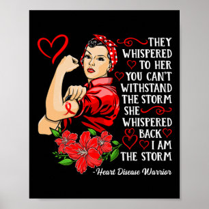 Warrior I Wear Red To Fight Heart Disease Awarenes Poster