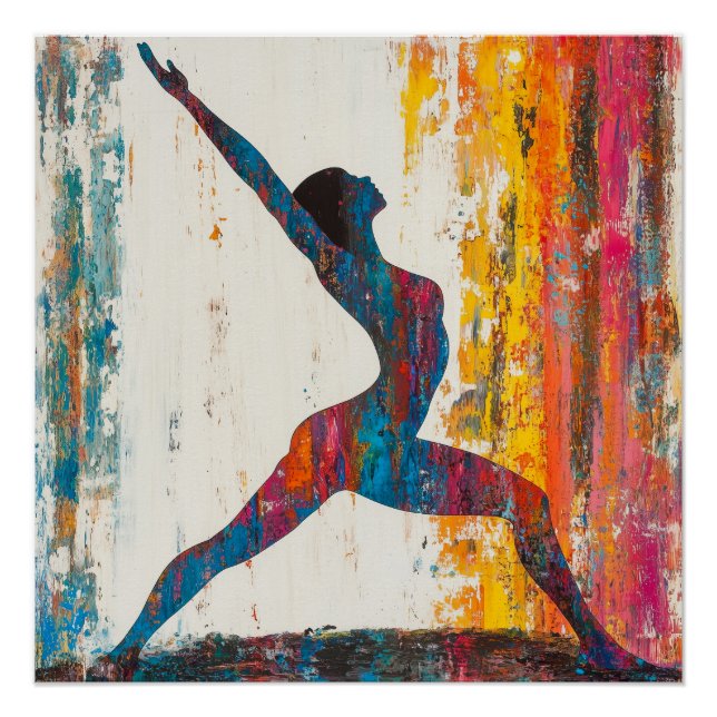 Warrior II Pose Glossy Poster (Front)