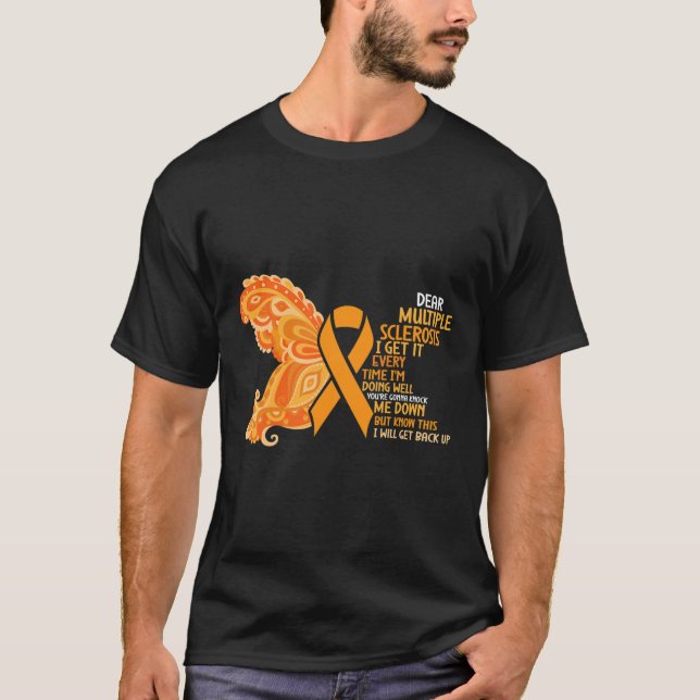 Warrior I'm Doing Well Multiple Sclerosis Awarenes T-Shirt (Front)