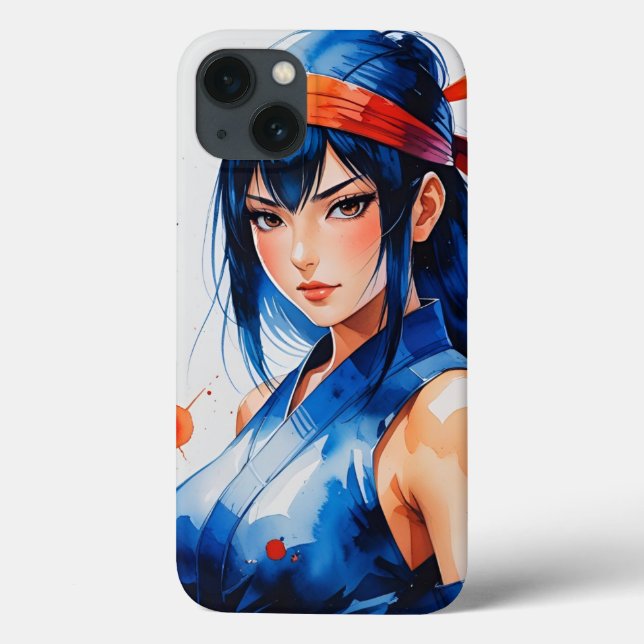 Warrior in Indigo Flames Case-Mate iPhone Case (Back)