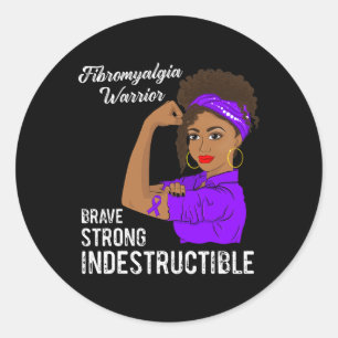 Warrior Indestructible Chronic Pain Awareness Classic Round Sticker