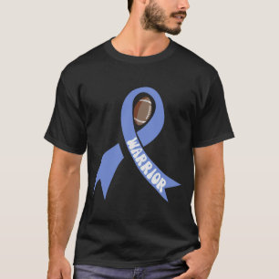 Warrior Light Blue Football Ribbon Prostate Cancer T-Shirt