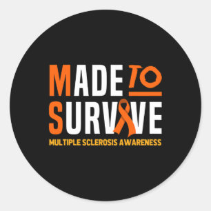 Warrior Made To Survive Ms Multiple Sclerosis Awar Classic Round Sticker