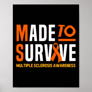 Warrior Made To Survive Ms Multiple Sclerosis Awar Poster