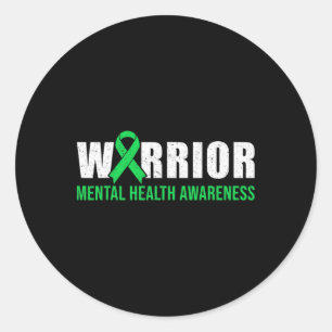 Warrior - Mental Health Awareness Month Classic Round Sticker