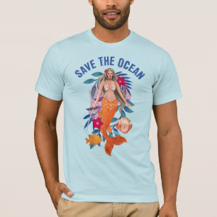 Warrior Mermaid - Save The Ocean T-Shirt