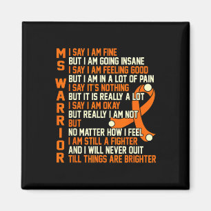 Warrior Multiple Sclerosis Awareness Graphic Magnet