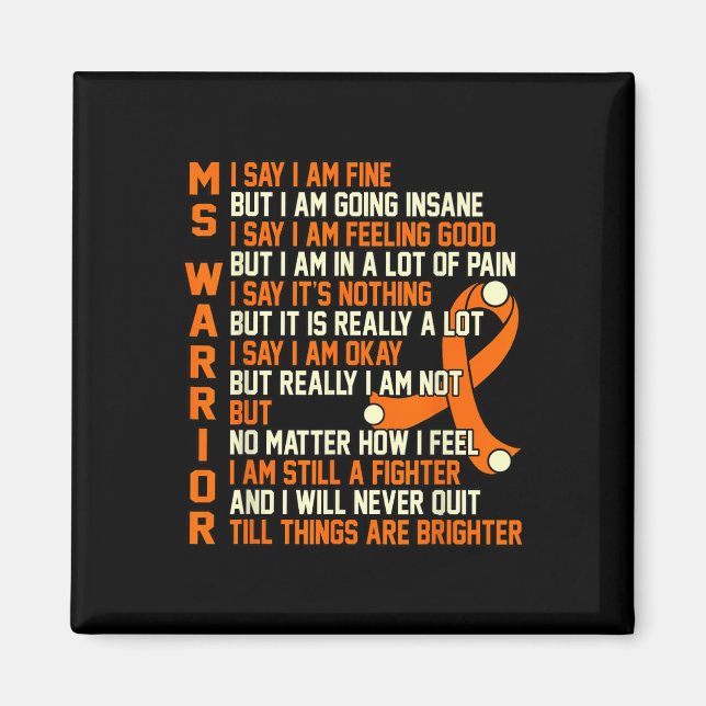 Warrior Multiple Sclerosis Awareness Graphic  Magnet (Front)
