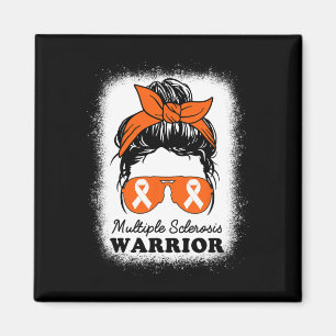 Warrior Multiple Sclerosis Awareness Messy Bun Mum Magnet