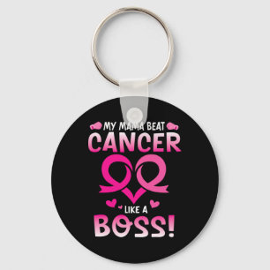 Warrior My Mama Beat Breast Cancer Like A Boss Fig Key Ring
