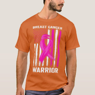 Warrior No One Fight Alone US Flag Pink Ribbon T-Shirt
