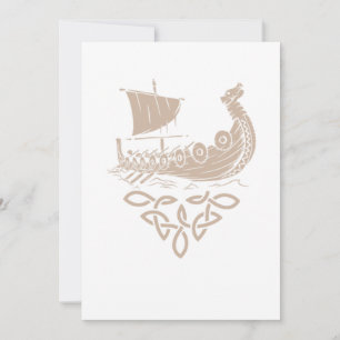 Warrior Norse Mythology Viking Ship Valhalla Gift Invitation