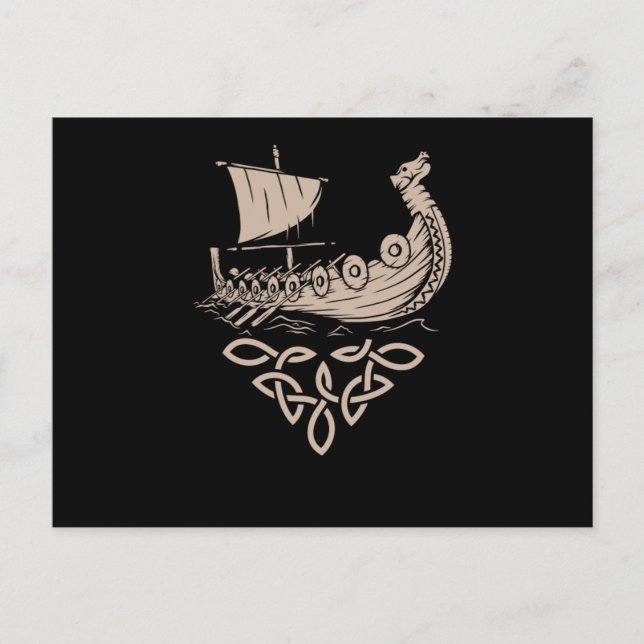 Warrior Norse Mythology Viking Ship Valhalla Gift Postcard (Front)