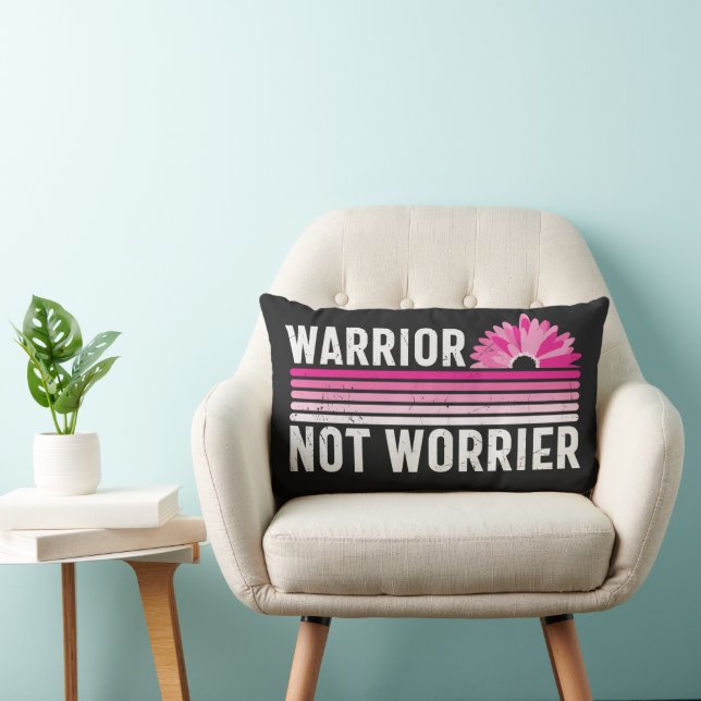 Warrior not Worrier Breast Cancer Awareness Lumbar Cushion (Chair)