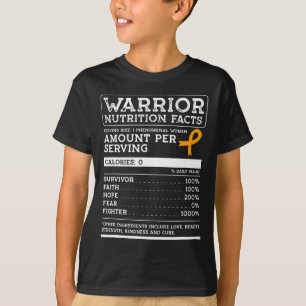 Warrior Nutrition Facts Leukaemia Awareness Ribbon T-Shirt