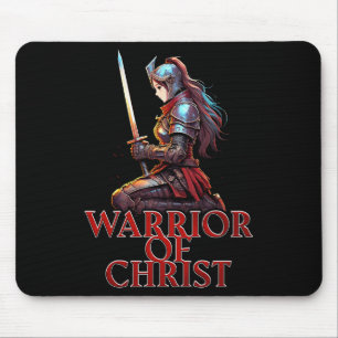 Warrior of Christ Woman Prayer Christian Bible Mouse Mat