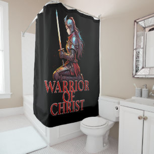 Warrior of Christ Woman Prayer Christian Bible Shower Curtain