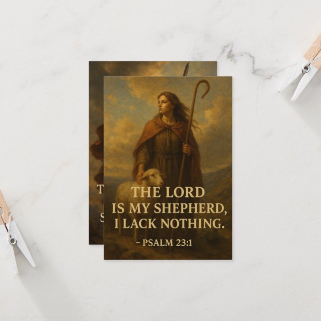 Warrior of Faith and Strength Flat Card (Front/Back In Situ)