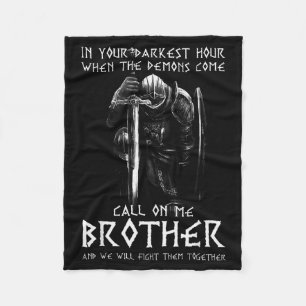Warrior Of God Call On Me Bother Fight Knight Temp Fleece Blanket