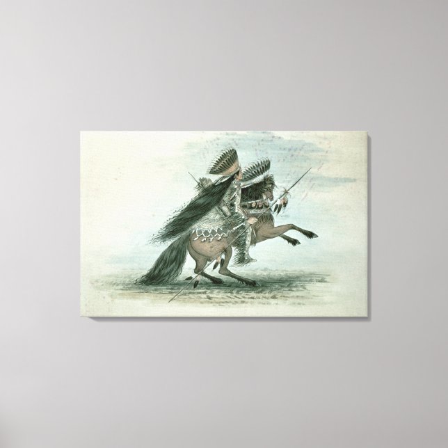 Warrior of the Crow Tribe (w/c on paper) Canvas Print (Front)