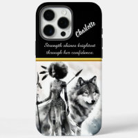 Warrior of the wild with a fierce wolf companion