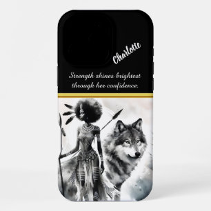 Warrior of the wild with a fierce wolf companion iPhone 16 pro max case
