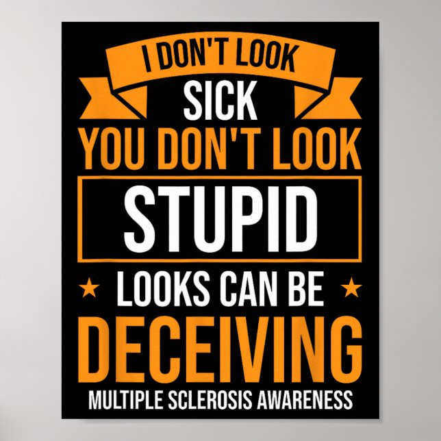 Warrior Orange Ribbon Multiple Sclerosis Awareness Poster (Front)
