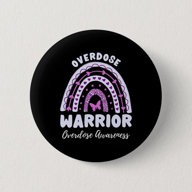 Warrior Overdose Awareness Rainbow 2  6 Cm Round Badge (Front)