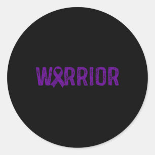 Warrior Pancreatic Cancer Awareness  Classic Round Sticker