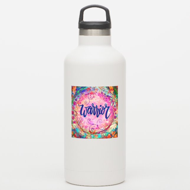 Warrior Pink Floral Encouragement Inspirivity (Waterbottle)
