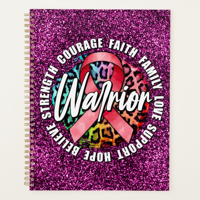 Warrior Pink Ribbon Breast Cancer Awareness Planner (Front)